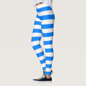 blau und weiß, horizontal gestreift leggings (Links)