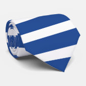 Blau und Weiß I Rugby Stripe Krawatte (Gerollt)