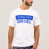 Blau und Weiß Ich stehe mit Israel T-Shirt (Vorderseite)