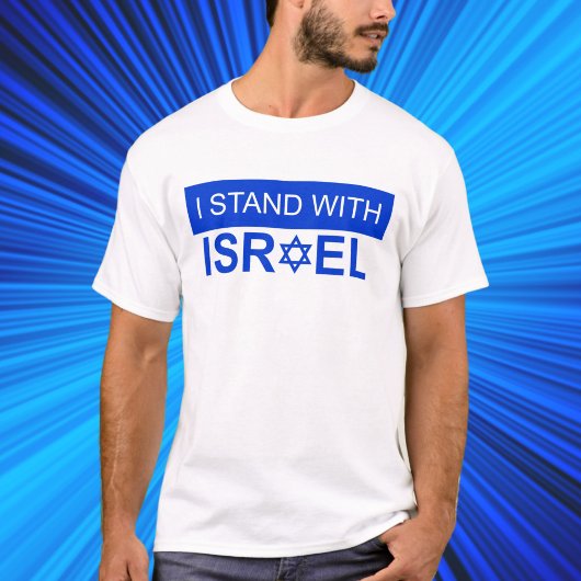Blau und Weiß Ich stehe mit Israel T-Shirt