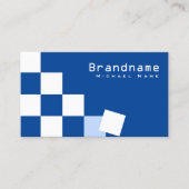 Blau und Weiß in Schachbrettmuster mit Foto Stilvo Visitenkarte (Vorderseite)