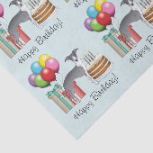 Blau und Weiß Italienischer Windhund farbenfroh zu Seidenpapier (Ausschnitt)