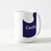 Blau und Weiß Kaffeetasse (VorderseiteRechts)