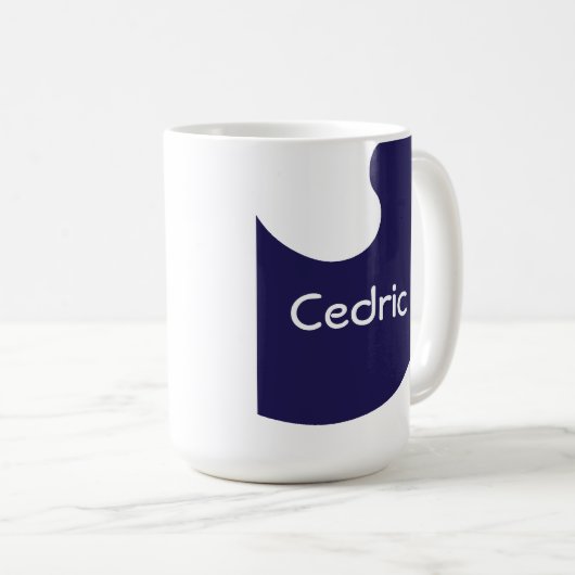 Blau und Weiß Kaffeetasse (VorderseiteRechts)