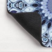 Blau und Weiß Kaleidoskop Mandala Muster Mousepad (Ecke)