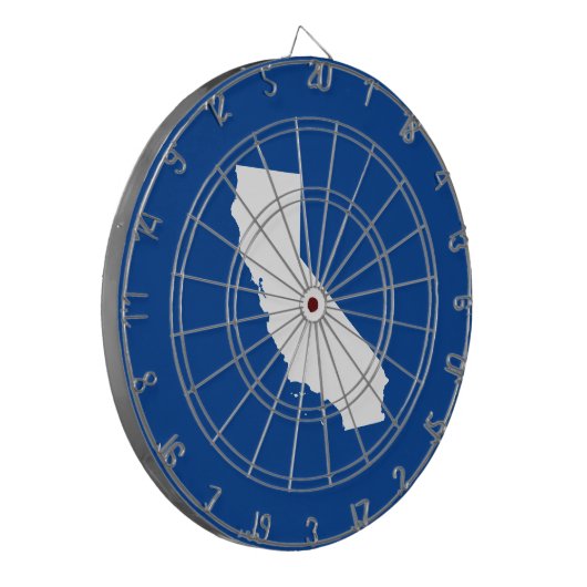 Blau und Weiß Kalifornien Dartscheibe (Vorderseite Links)