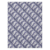Blau und Weiß Kaninchen Floral Dedham Delft Tile Tischdecke (Vorderseite)