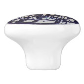 Blau und Weiß Kaninchen Schubtür Pull Knob Dedham Keramikknauf (Seitenansicht)