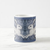 Blau und Weiß Kaninchen Tile Chinoiserie Bunny Kaffeetasse (Mittel)