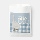Blau und Weiß Kariert eine Alberne Gans Geschenktütchen (Vorderseite)