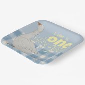 Blau und Weiß Kariert eine Alberne Gans Pappteller (Gewinkelt)