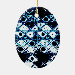 Blau und Weiß Keramik Ornament