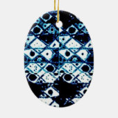 Blau und Weiß Keramik Ornament (Hinten)