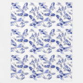 Blau und Weiß Koi Fleecedecke (Vorderseite)