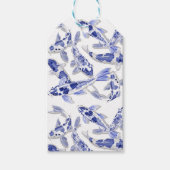 Blau und Weiß Koi Geschenkanhänger (Vorderseite)