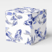 Blau und Weiß Koi Geschenkschachtel (Vorderseite)