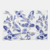 Blau und Weiß Koi Geschirrtuch (Horizontal)