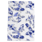 Blau und Weiß Koi Mittlere Geschenktüte (Rückseite)