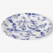 Blau und Weiß Koi Pappteller (Schrägansicht)