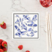 Blau und Weiß Koi Serviette (Beispiel)