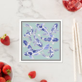 Blau und Weiß Koi Serviette (Beispiel)