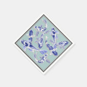 Blau und Weiß Koi Serviette (Ecke)