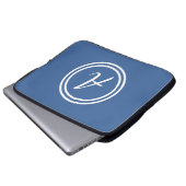 Blau und weiß, kundenspezifisch, monogramm, Laptop Laptopschutzhülle (Vorne Knopf)