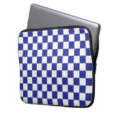 Blau und Weiß Laptopschutzhülle (Vorderseite Links)