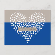 Blau und Weiß Latein Danke Karte