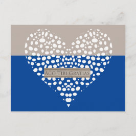 Blau und Weiß Latein Danke Karte