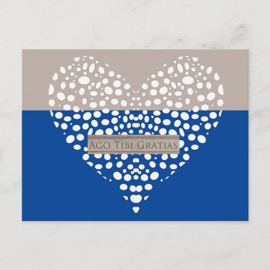 Blau und Weiß Latein Danke Karte (Vorderseite)