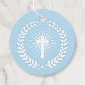 Blau und Weiß Laurel Religious mit Cross Geschenkanhänger (Vorderseite)