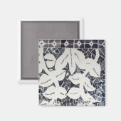 Blau und Weiß Magnet (Vorderseite/Rückseite)