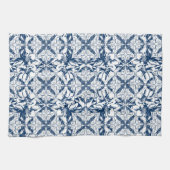 Blau und Weiß Magnolia Küchentücher (Horizontal)