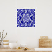Blau und Weiß Mandala - Loergann - Sapphire Poster (Küche)
