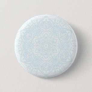 Blau und Weiß Mandala - Loergano in der Arktis Button