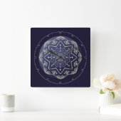 Blau und Weiß Mandala Wall Uhr (Zuhause)