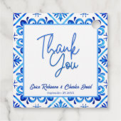 Blau und Weiß Marokkaner Vielen Dank Gastgeschenk Geschenkanhänger (Rückseite)