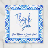 Blau und Weiß Marokkaner Vielen Dank Gastgeschenk Geschenkanhänger (Vorderseite)