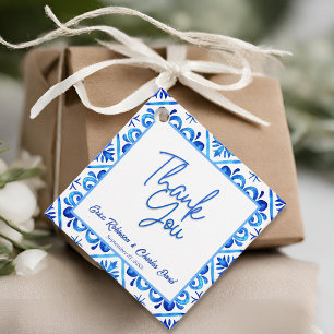 Blau und Weiß Marokkaner Vielen Dank Gastgeschenk Geschenkanhänger