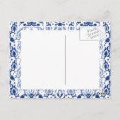 Blau und Weiß marokkanische Casbah Damask Postkarte (Rückseite)