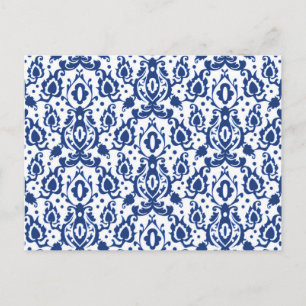 Blau und Weiß marokkanische Casbah Damask Postkarte