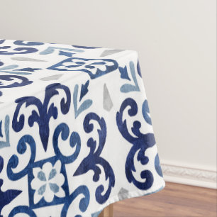 Blau und Weiß marokkanisches Muster  Tischdecke