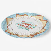 Blau und Weiß Matzah Jewish Holiday Passover Pappteller (Schrägansicht)