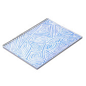 Blau und Weiß "Maze" Muster Spiral Notebook Notizblock (Linke Seite)