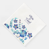 Blau und Weiß mexikanische Fieasta Wedding Serviette (Ecke)