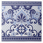 Blau und weiß mexikanische Talavera Folk Art Tile Fliese<br><div class="desc">Dieses Design zeichnet sich durch ein traditionelles blau-weiß mexikanisches Talavera Stil Fliesen Muster.</div>