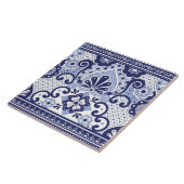 Blau und weiß mexikanische Talavera Folk Art Tile Fliese (Seite)