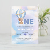 Blau und Weiß Minimalistisch Einladung (Stehend Vorderseite)