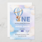 Blau und Weiß Minimalistisch Einladung (Vorne/Hinten)